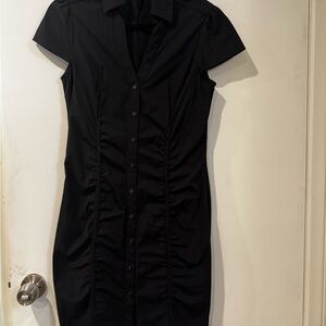 Elegant Black Button-Down Dress